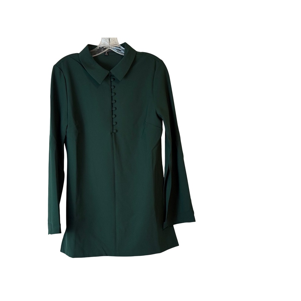 Romeo & Juliet Couture Collared Button Front Long Sleeve Mini Dress‎ M Tunic